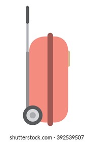 red luggage cartoon vector