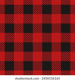 Red Lumberjack Plaid Seamless Pattern vector illustration