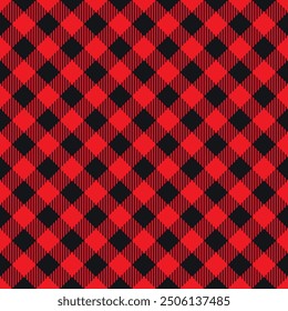 Red Lumberjack Plaid Seamless Pattern vector illustration