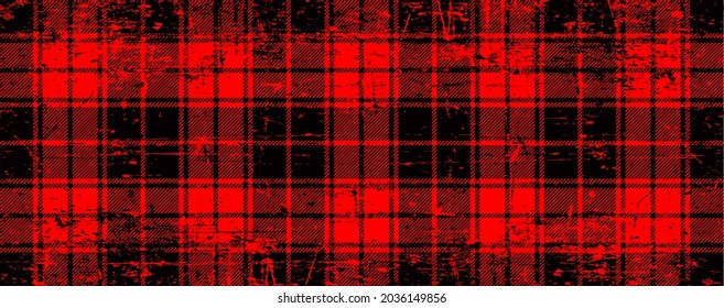 Estilo de leñador rojo. Patrón de línea de comprobación de gingham vectorial y falo azul. Ropa de mesa de picnic a cuadros. Textura de rhombus, cuadrados de manteles y manteles. Impresión de damero de color blanco plano