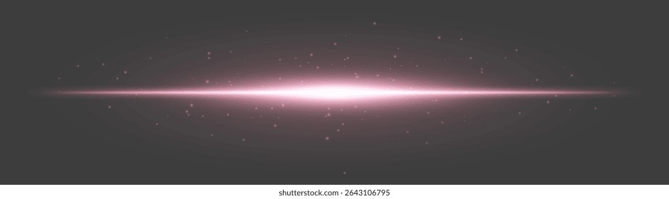 Red luminous flare. Central beam with scattered particles and smooth glow on dark gray background, used for fantasy, digital energy, UI visuals.