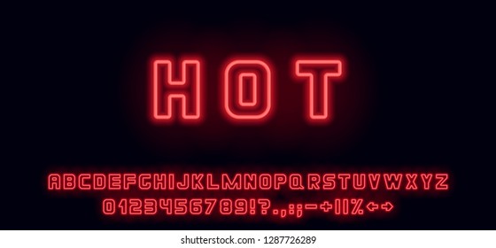 red luminous font