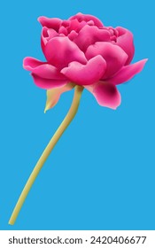 red lush peony vector illustration