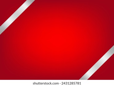 Red Luxury Abstract Background with Ribbon for Christmas or New Year Event. Invitation Card. Vector Illustration. 