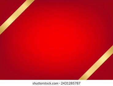 Red Luxury Abstract Background with Ribbon for Christmas or New Year Event. Invitation Card. Vector Illustration. 