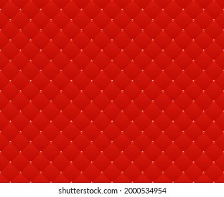 Red luxury background with red beads and rhombuses. Seamless vector illustration. 