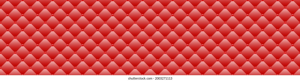 Red luxury background with red beads and rhombuses. Seamless vector illustration. 
