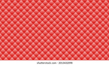 Red luxury background with red beads and rhombuses. Seamless vector illustration. 