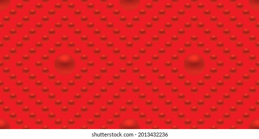 Red luxury background with red beads and rhombuses. Seamless vector illustration. 