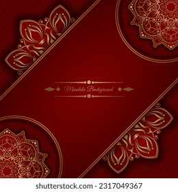 red luxury background, with gold mandala ornament