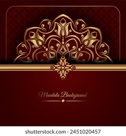 red luxury background, with gold mandala ornament