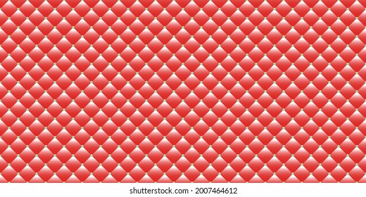 Red luxury background with green beads. Seamless vector illustration. 