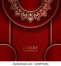 Red luxury background, with mandala ornament