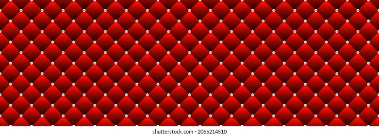Red luxury background with pearls and rhombuses. Vector illustration. 