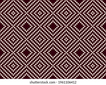 Red luxury background with small pearls and rhombuses. Seamless vector illustration. 