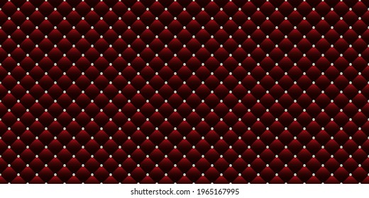 Red luxury background with small pearls and rhombuses. Seamless vector illustration. 