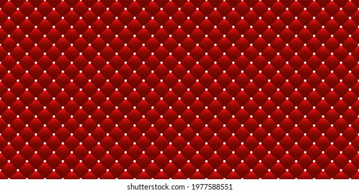 Red luxury background with small pearls and rhombuses. Seamless vector illustration. 