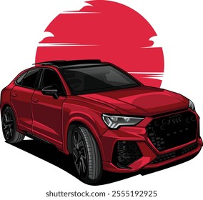 red luxury car vector design