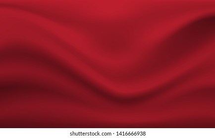 Red luxury cloth abstract background. Vector illustration.