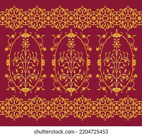 Patrón floral de lujo rojo .
