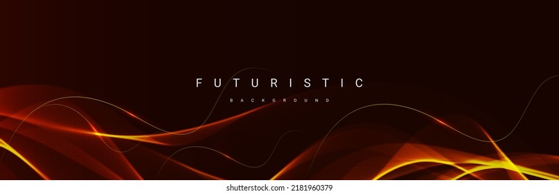red luxury flowing line futuristic technology design background