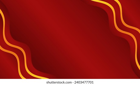 Red luxury gradient color background. Red luxury background with golden line. Luxury background with golden line decoration