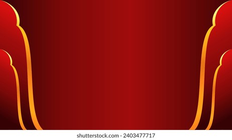 Red luxury gradient color background. Red luxury background with golden line. Luxury background with golden line decoration