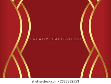 red with luxury line design modern background
