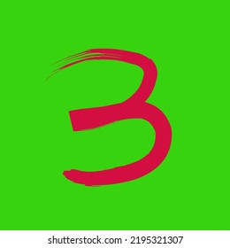 Red Luxury Number, Numberic Vector, Green Background