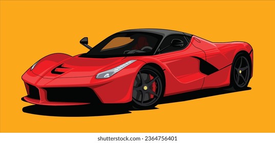 red luxury race car vector design