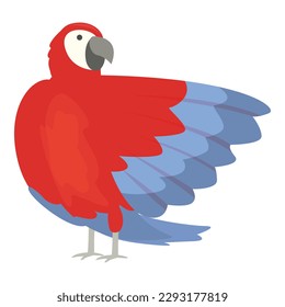 Red macaw icon cartoon vector. Tropical bird. Jungle zoo