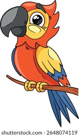 Red macaw parrot vector illustration