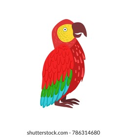 Red macaw parrot vector Illustration