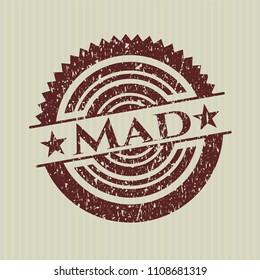 Red Mad rubber seal with grunge texture