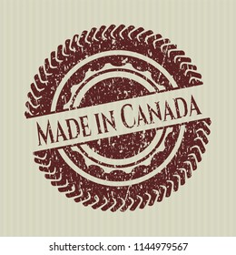 Red Made in Canada distress rubber grunge texture stamp