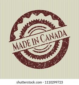  Red Made in Canada rubber grunge texture seal