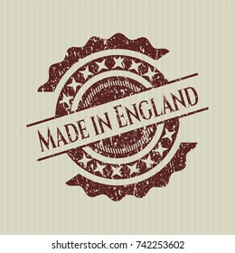 Red Made in England grunge style stamp