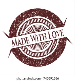 Red Made With Love rubber texture
