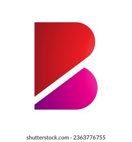 Rot und Magenta fett Buchstaben B Symbol auf weißem Hintergrund