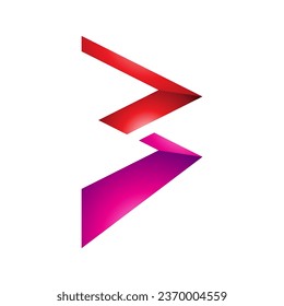 Icono de la letra B del zigzag, roja y magenta, en fondo blanco