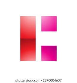 Red and Magenta Rectangular Glossy Letter C Icon on a White Background