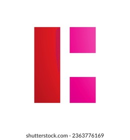 Icono de letra rectangular de color rojo y magenta sobre fondo blanco