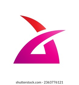 Red and Magenta Spiky Grass Shaped Letter A Icon on a White Background