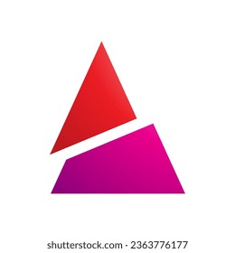 Red and Magenta Split Triangle Shaped Letter A Icon on a White Background