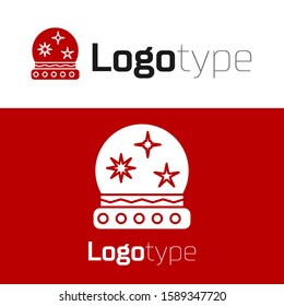 Red Magic ball icon isolated on white background. Crystal ball. Logo design template element. Vector Illustration