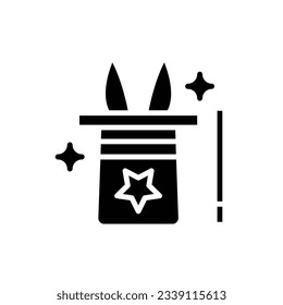 Red Magic Hat Filled Icon Vector Illustration