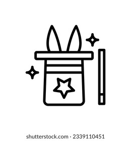 Red Magic Hat Outline Icon Vector Illustration