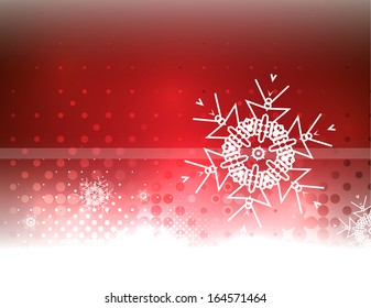 Red magic sky and snow winter abstract background