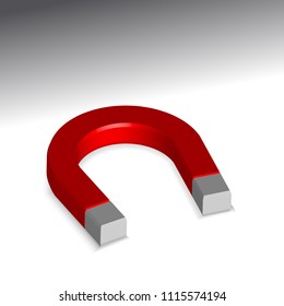 red magnet, 3d like vector