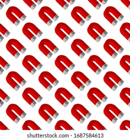Red magnet color  pattern bg on white vector eps 10